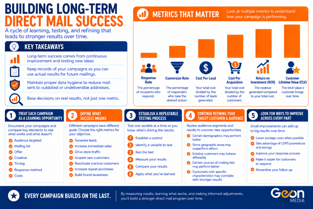 Long-term direct mail success through testing and continuous campaign improvement