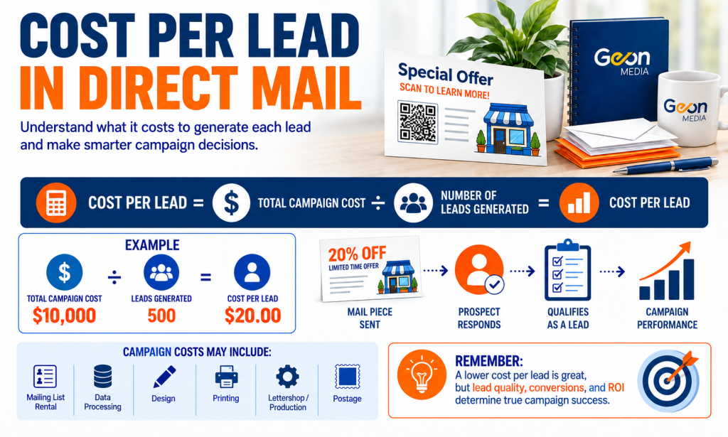 Cost per lead in direct mail calculation and campaign costs