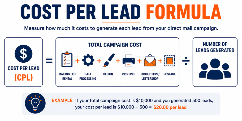 Cost per lead in direct mail formula