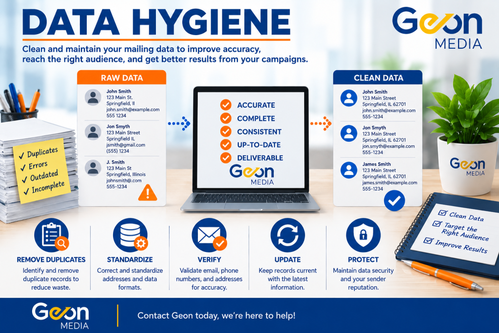 Data hygiene services for direct mail