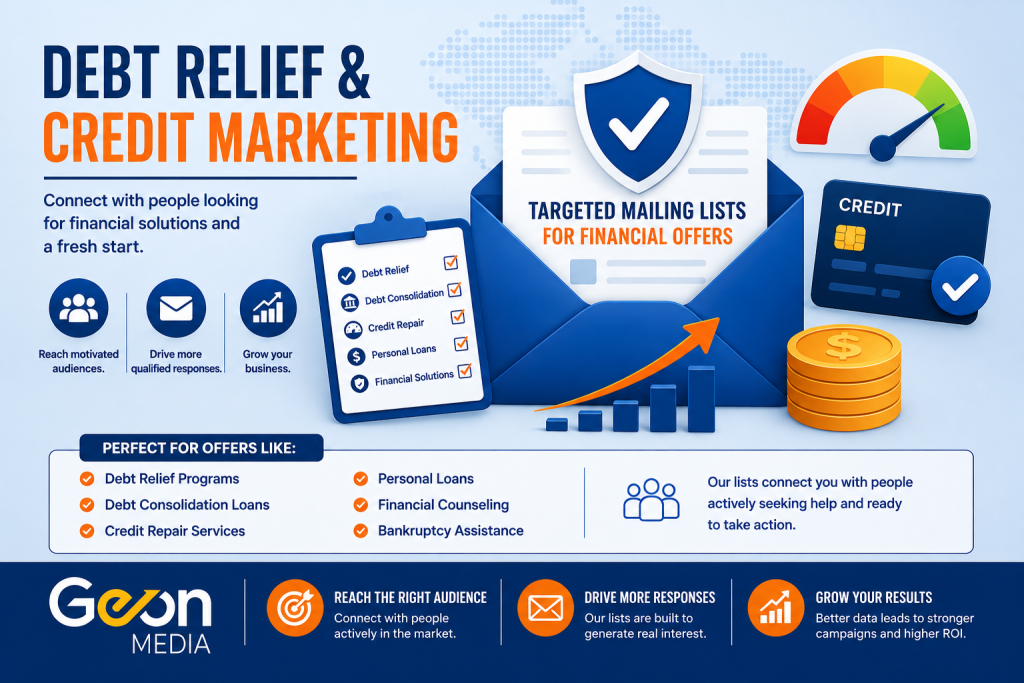Debt relief mailing lists