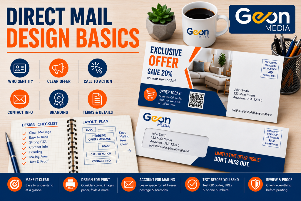 Basics of direct mail design for postcards and envelopes