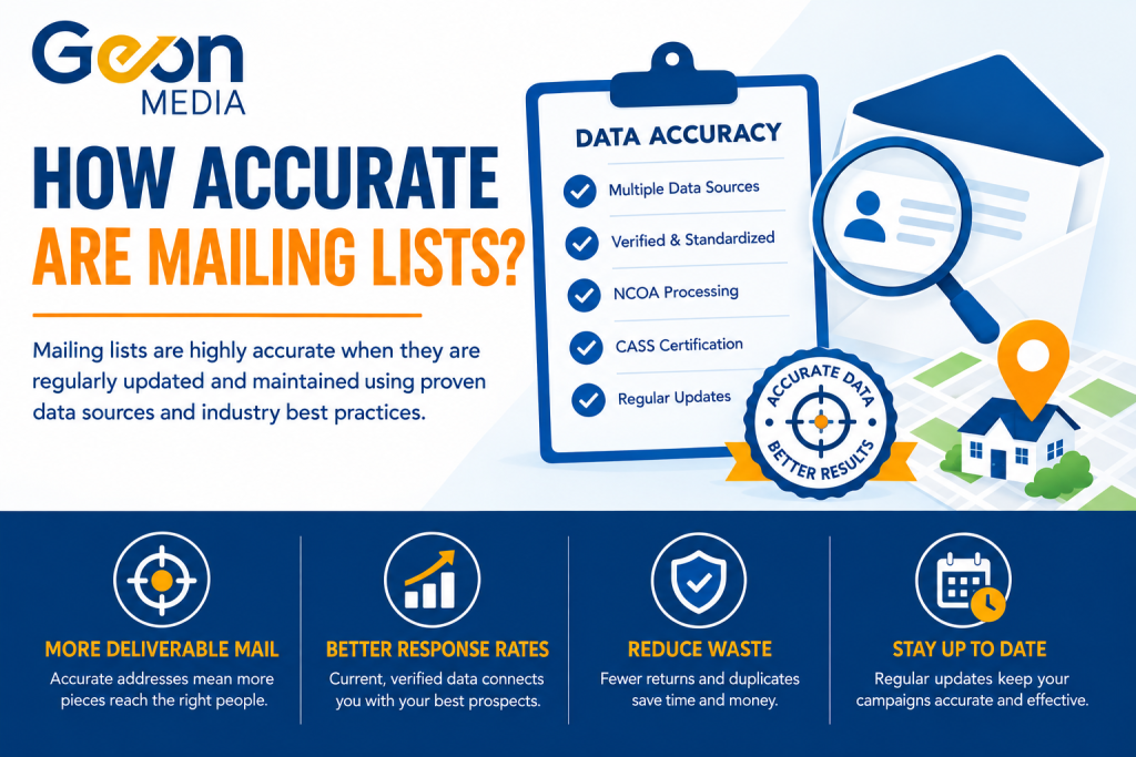Mailing lists are accurate, if they have been continually updated and scrubbed for bad data.