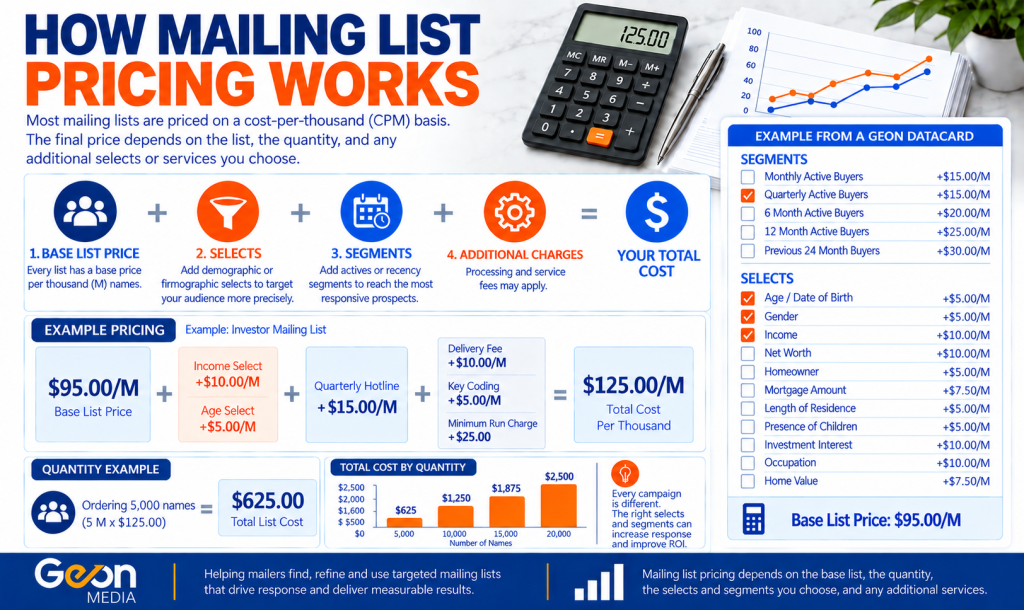 What the cost to rent a mailing list is