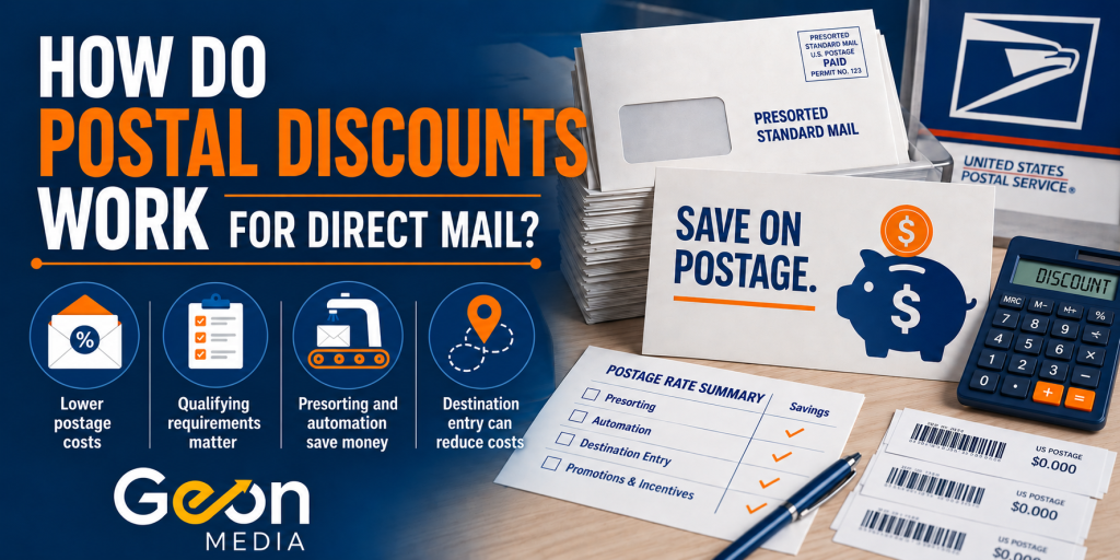 Direct mail postage discounts and USPS commercial mailing costs