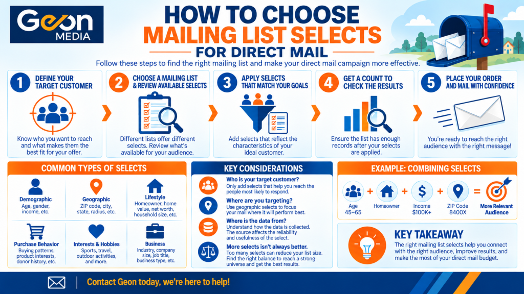 How to choose mailing list selects for a targeted direct mail campaign