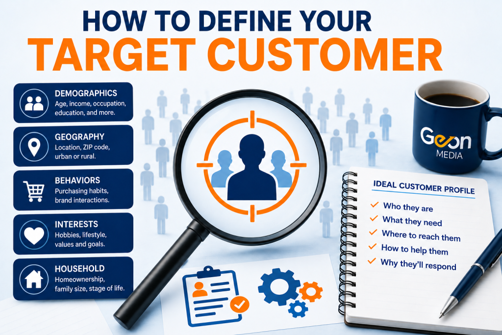 Targeting your direct audience includes finding aspects about them such as geography, purchasing behaviors, interests, values, and income.
