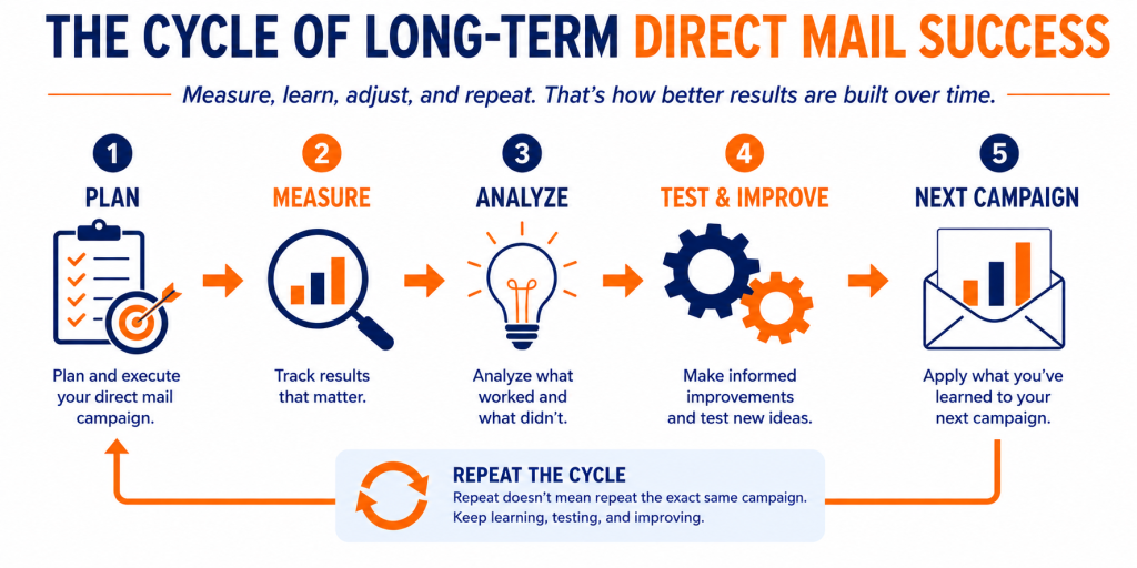 Long-term direct mail success repeatable cycle