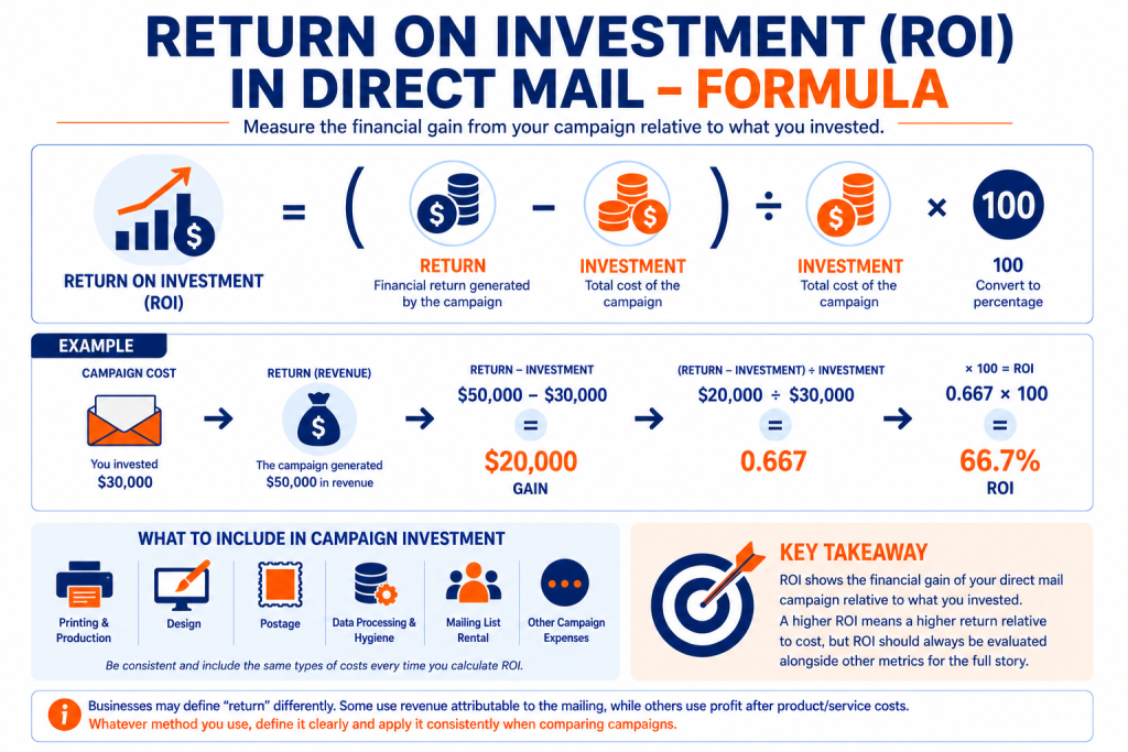 Return on investment in direct mail formula