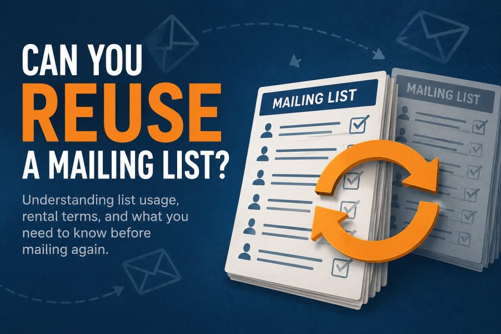 An infographic showing the purpose of reusing a mailing list.