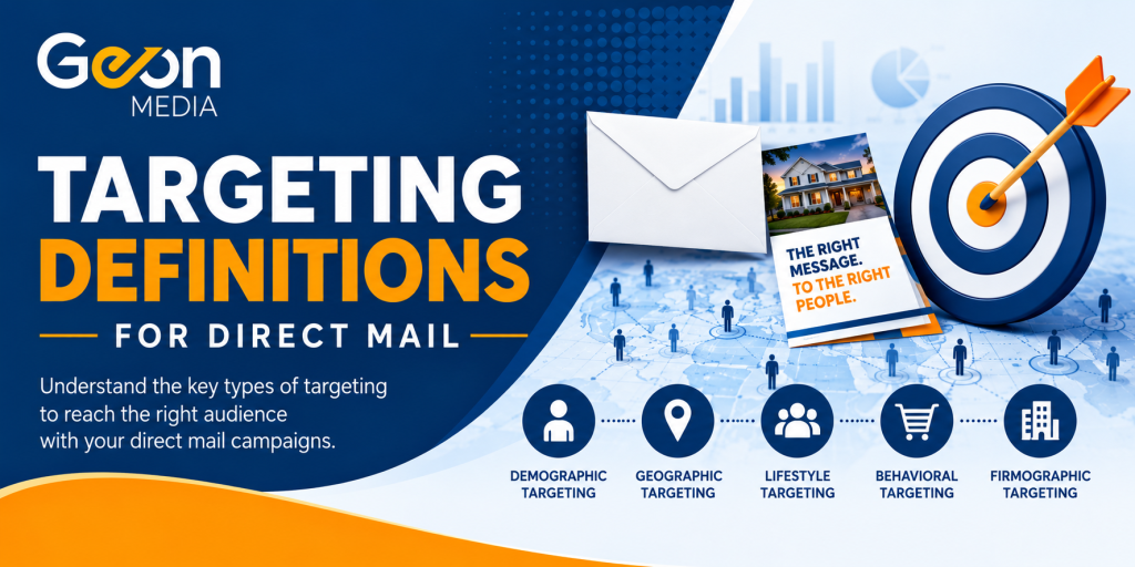 Direct mail targeting definitions including demographic geographic behavioral and firmographic targeting