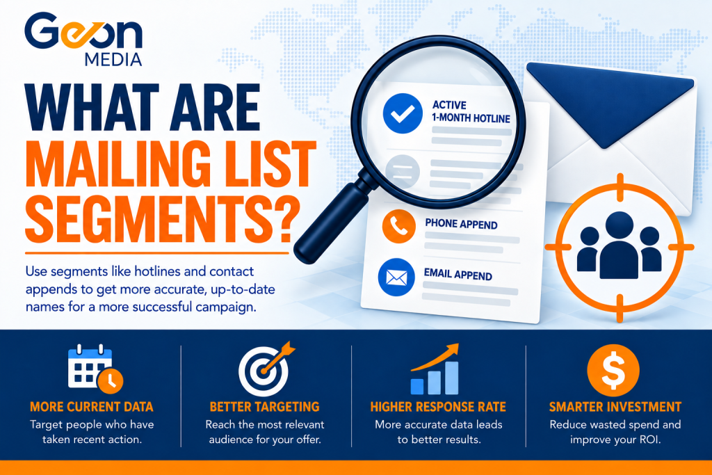 Mailing list segments can help get the best names possible for your direct mailing campaign.